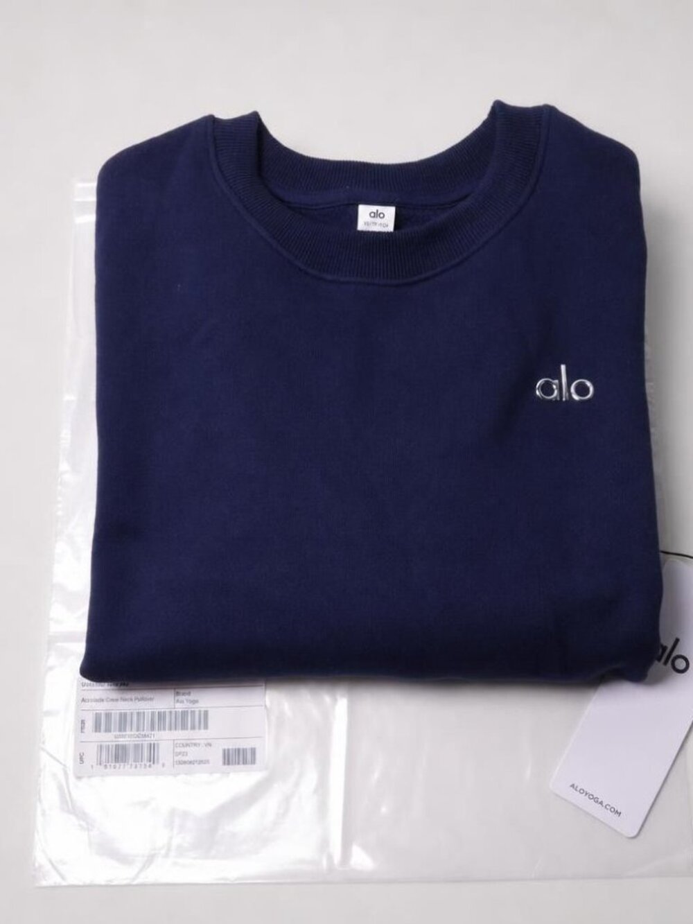 Alo Yoga Accolade Crew Neck Pullover Navy XS